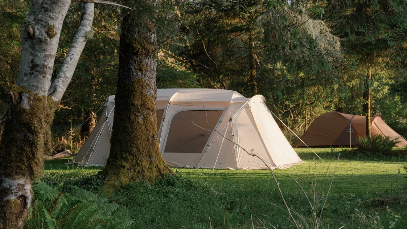 Snow Peak campsite in forest